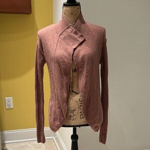 Free People Rose Pink Button Cardigan